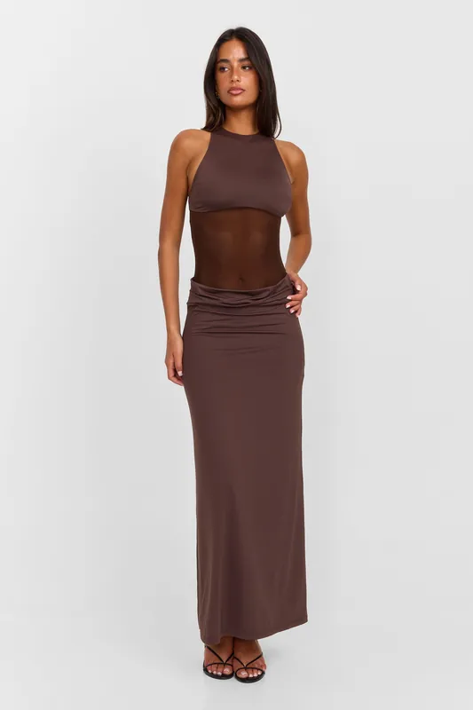 Nysa Maxi Dress Brown - Sasha Therese