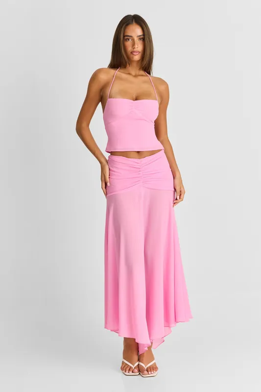 Sage Maxi Skirt Pink - Sasha Therese