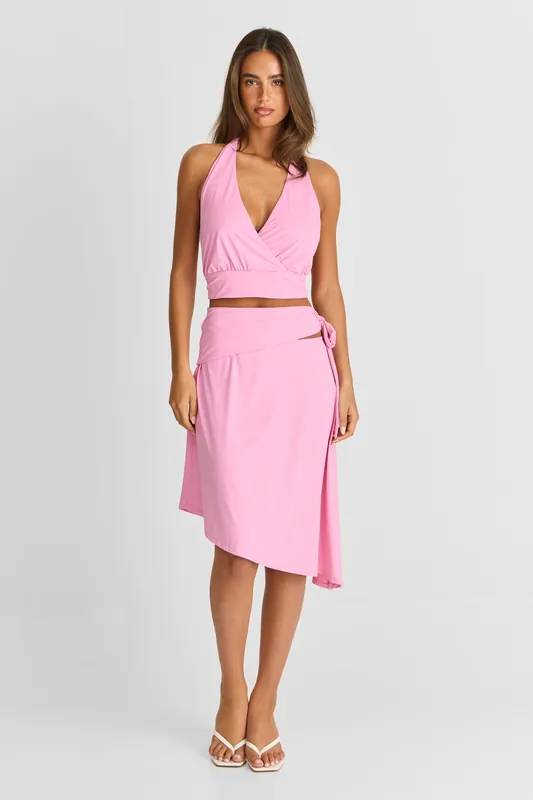 Luna Midi Skirt Pink - Sasha Therese