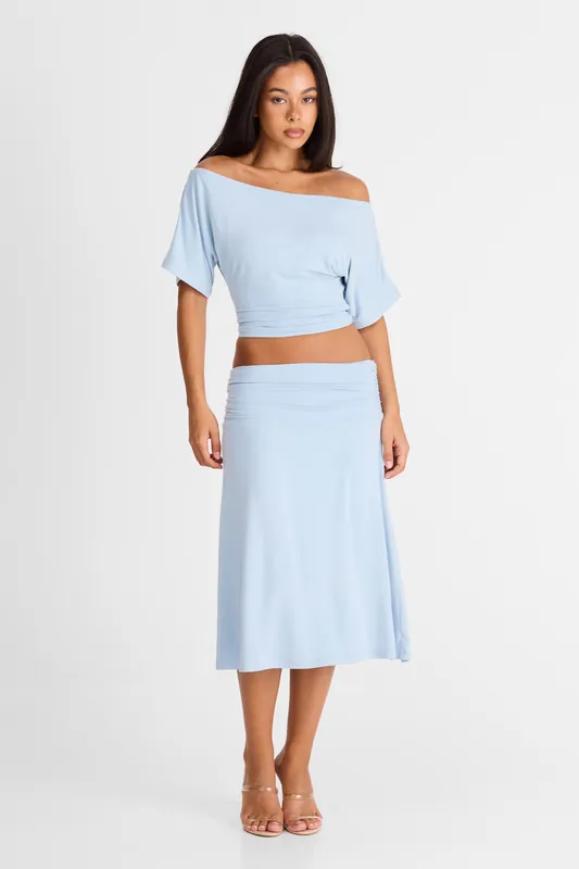 Lorelei Midi Skirt Blue - Sasha Therese