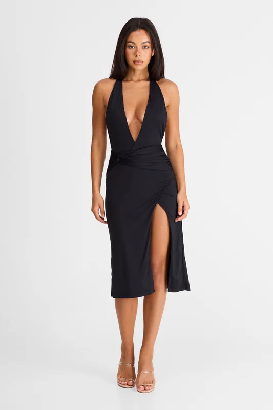 Camille Midi Dress Black - Sasha Therese