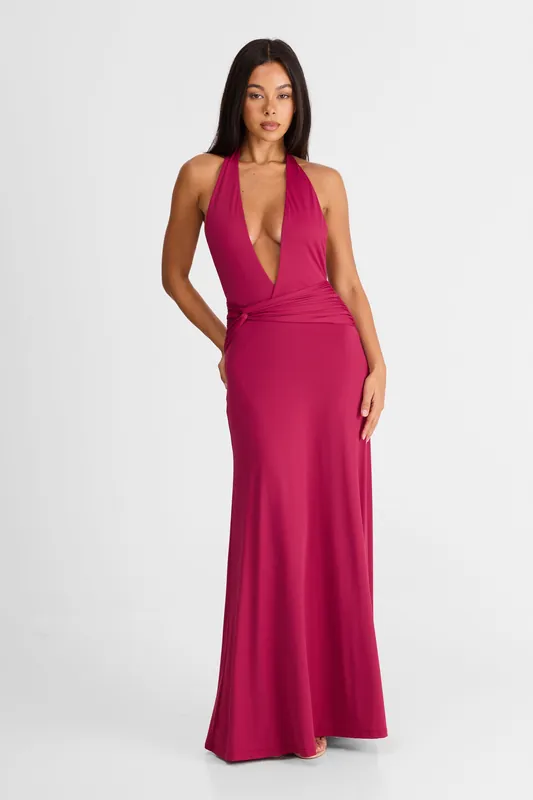 Antoinette Maxi Dress Berry - Sasha Therese