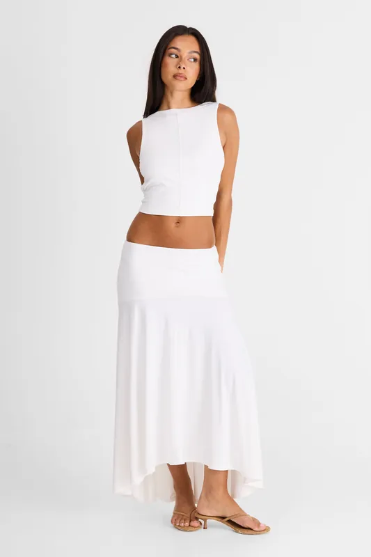 Talia Maxi Skirt White - Sasha Therese