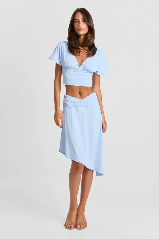Winnie Midi Skirt Blue - Sasha Therese