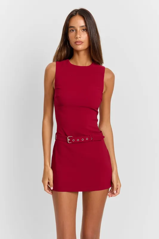 Wynonna Mini Dress Red - Sasha Therese