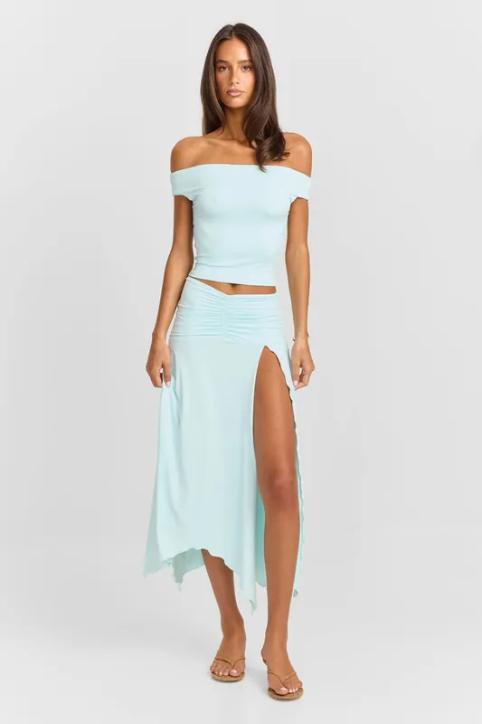 Chloe Midi Skirt Blue - Sasha Therese