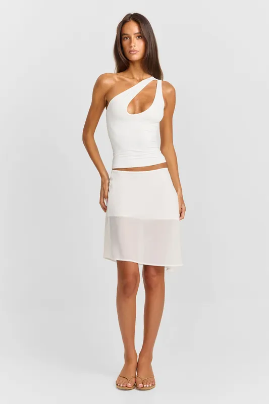 Bianca Midi Skirt White - Sasha Therese