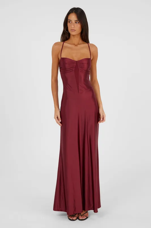 Georgette Maxi Dress Red - Sasha Therese