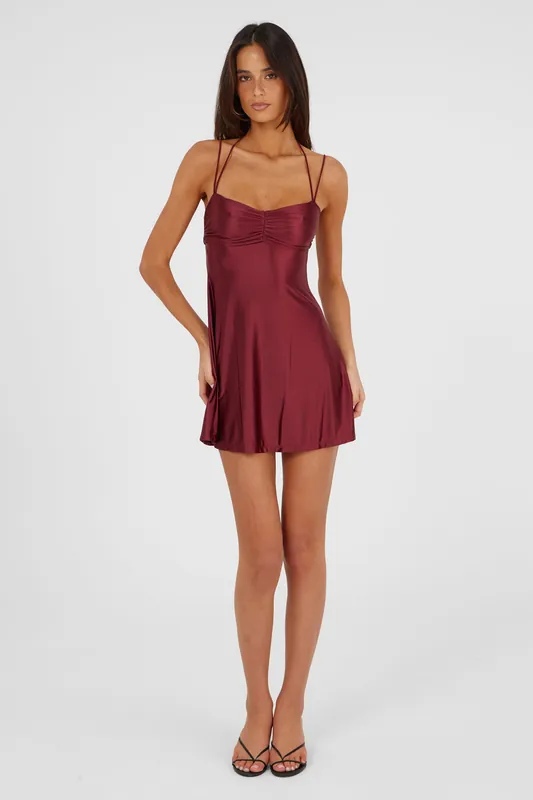 Georgette Mini Dress Red - Sasha Therese