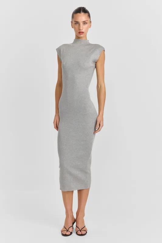 Suzette Midi Dress Grey - Sasha Therese