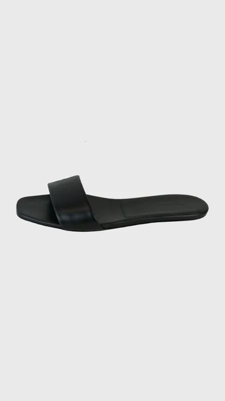 Loulou de Saison Dina Flat Leather Slide - Loulou Studio