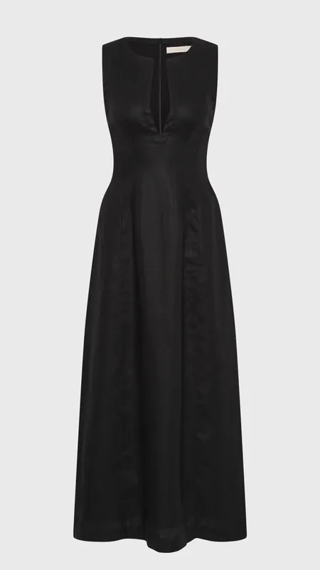 Faithfull Melia Maxi Dress in Black