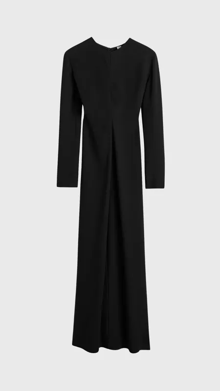 Toteme Long Sleeve Slouch Waist Dress in Black