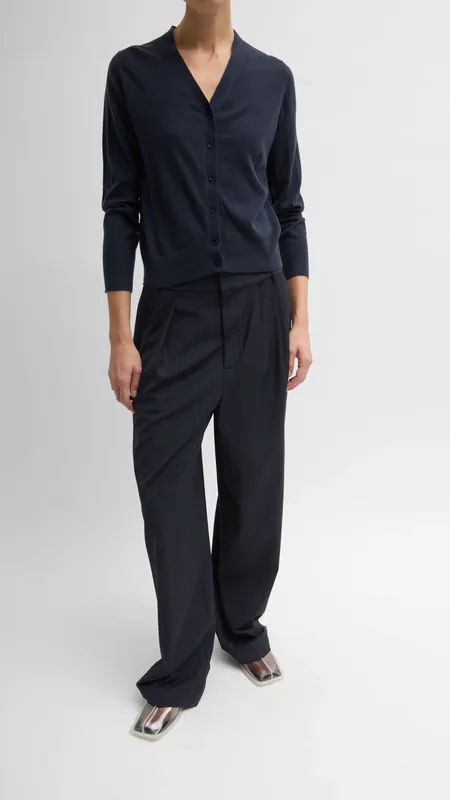Tibi Shrunken Cardigan in Navy