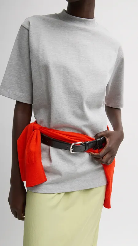 Tibi Perfect Unisex Tee in Heather Grey