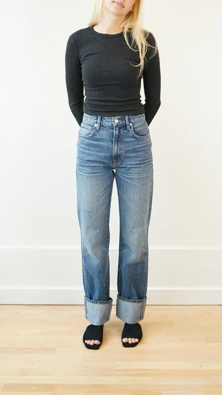 SLRVAKE London Turn Up Jean in Long Way Home - Slvrlake