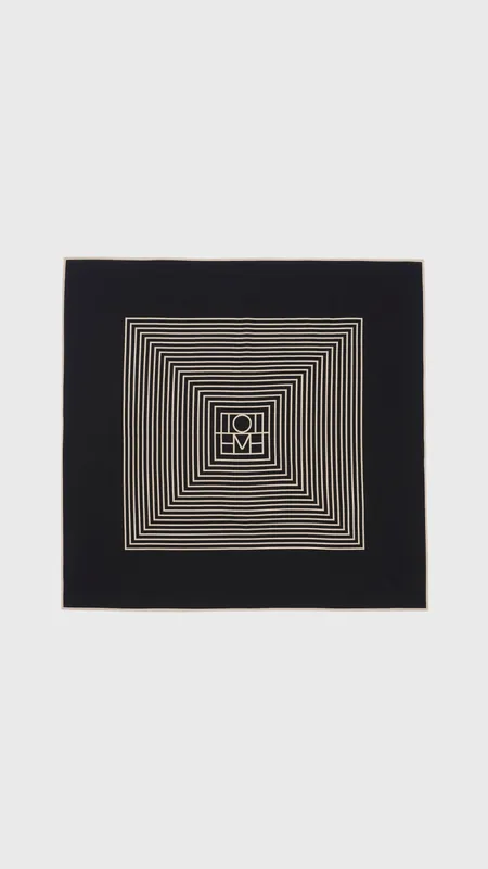Toteme Centered Monogram Silk Scarf