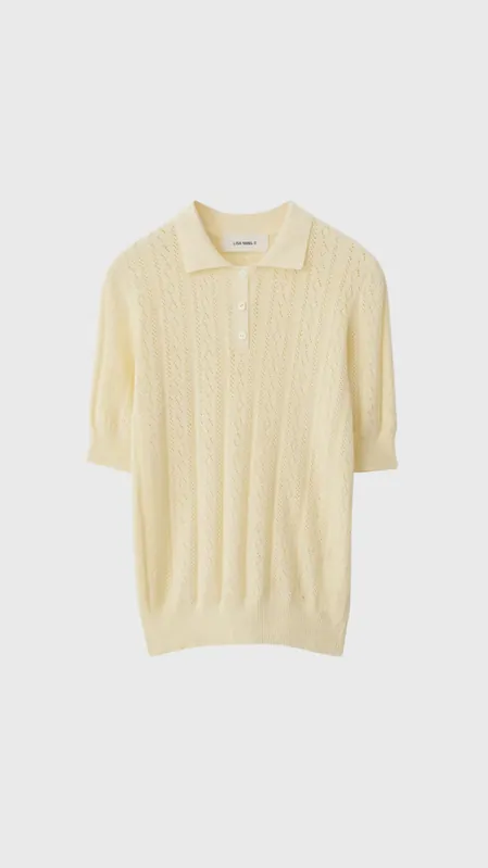 Lisa Yang Cristine Polo Sweater in Limone