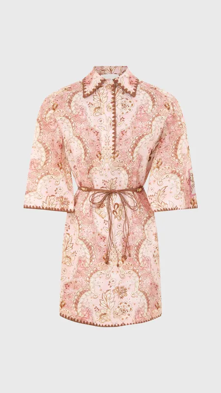 Zimmermann Daylight Tunic Mini in Damask Rose