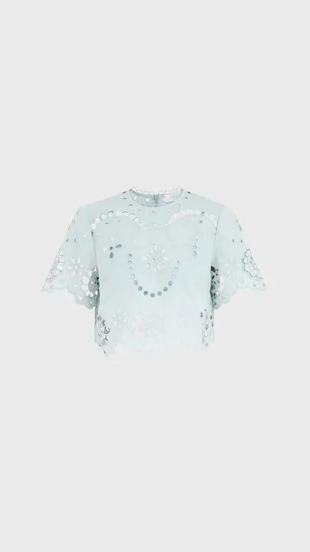 Zimmermann Awaken Embroidered Bodice in Mint