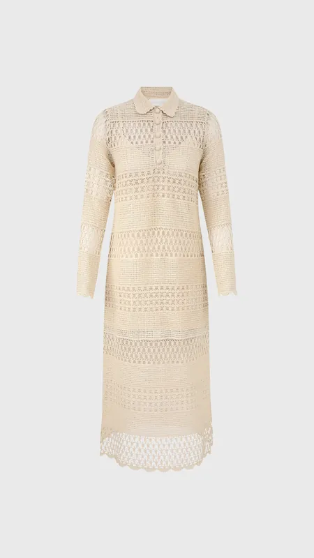 Zimmermann Wanderlust Crochet Maxi Dress in Natural