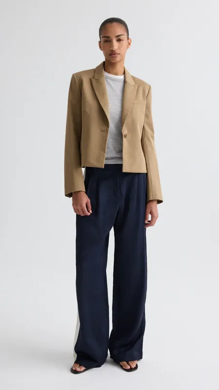 TWP Sulli Pant With Tux in Midnight/Bone