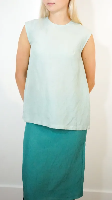 Christian Wijnants Toros Sleeveless Top in Mint Mist