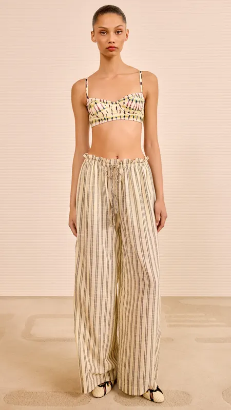 Ulla Johnson Josephine Striped Coverup Pant in Cowrie Stipe