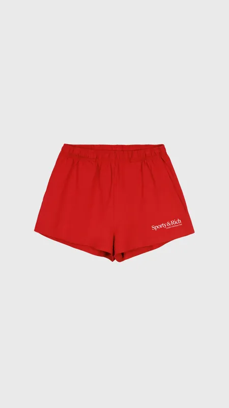 Sporty & Rich Modern Disco Short in Ruby/White