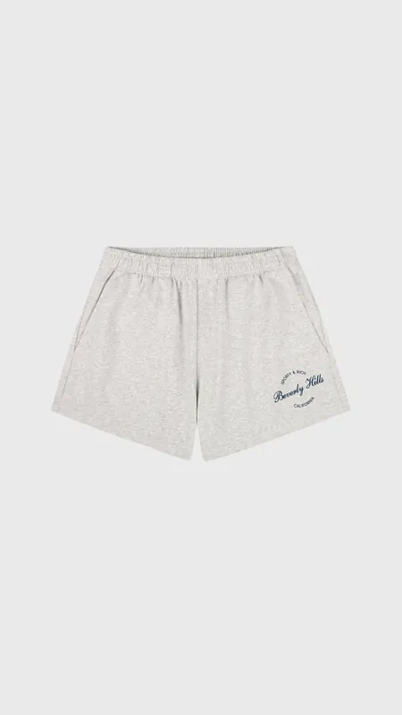 Sporty & Rich Beverly Script Disco Short in Heather Gray