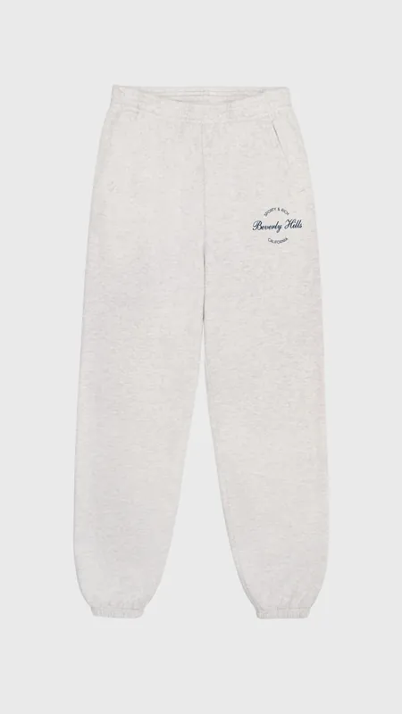 Sporty & Rich Beverly Script Sweatpant in Heather Gray