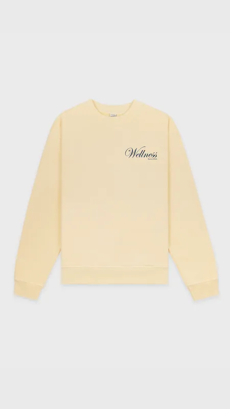 Sporty & Rich Avenue Crewneck in Almond/Navy