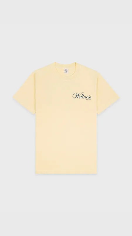 Sporty & Rich Avenue T-Shirt in Almond/Navy