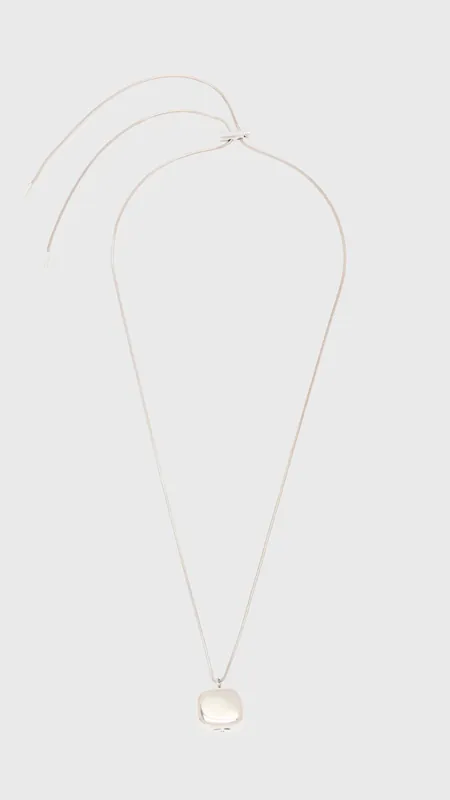 Plan C Stone Cord Pendant Necklace in Silver