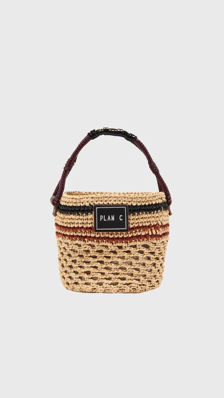 Plan C Straw Bucket Bag in Raffia