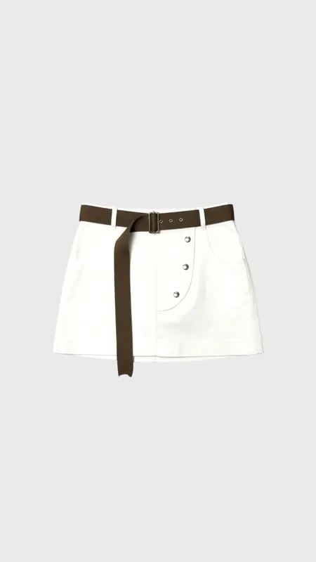 Plan C Mini Skirt in White