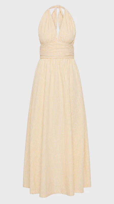 Faithfull Lido Maxi Dress in Butter Textured Gingham