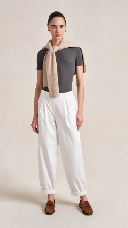 La Ligne Conrad Trouser in White