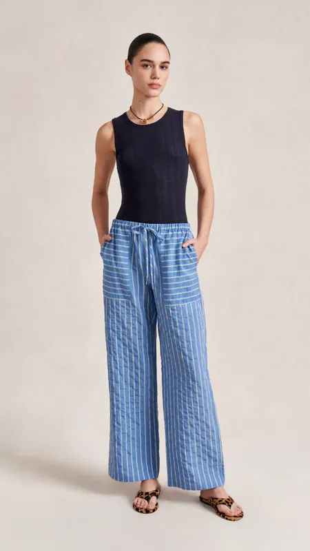 La Ligne Tangier Pant in Chambray Stripe