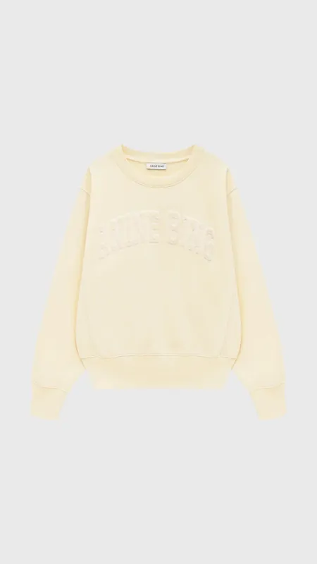 Anine Bing Harry Shrunken Sweatshirt in Butter Yellow