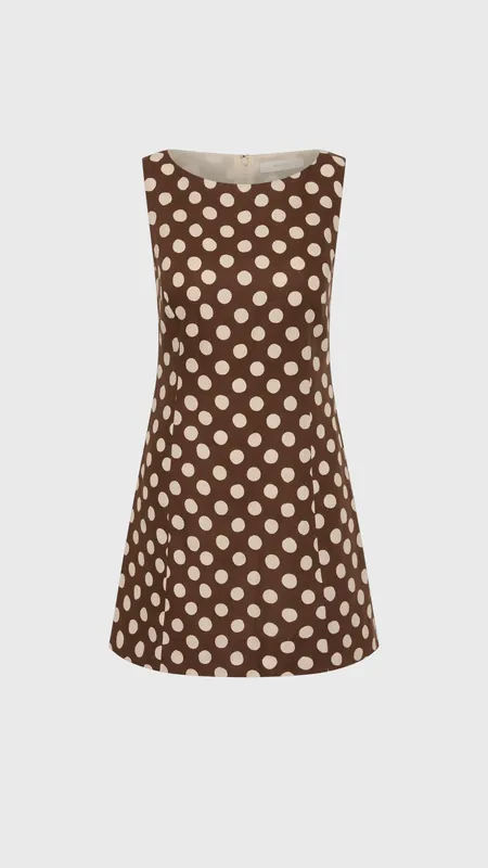 Faithfull Lydie Mini Dress in Cioccolato Dot