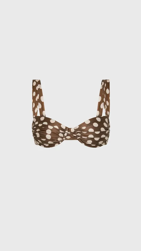 Faithfull Sol Bikini Top Cioccolato Dot