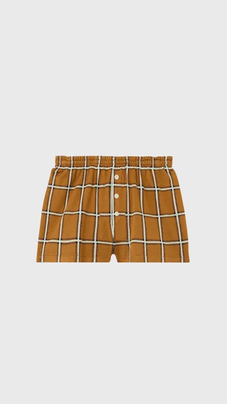 Guest in Residence Picnic Plaid Short in Suede Combo
