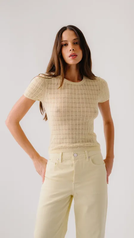 Sablyn Isolde Slim Crewneck Tee in Buttercup