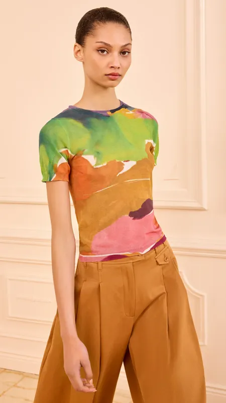Ulla Johnson Sana Knit Top in Nature Abhors A Vacuum