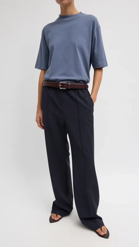 Tibi Tropical Wool Scottie Jogger in Navy