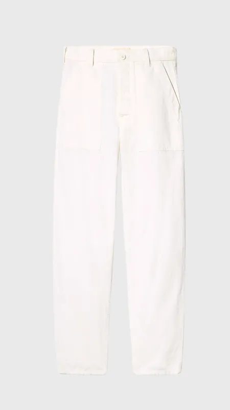 Nili Lotan Earl Cotton Pant in Vintage Cream