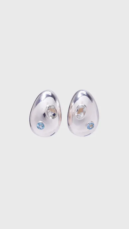 Lizzie Fortunato Mini Arp Earrings in Studed Silver