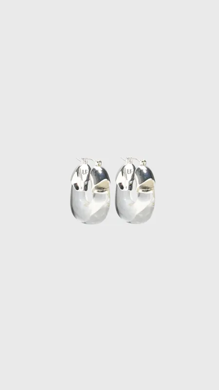 Lizzie Fortunato Mini Organic Hoops in Silver & Clear