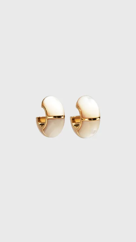 Lizzie Fortunato Zellige Hoops in Mother of Pearl